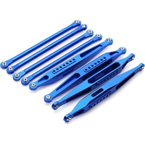 RC Car Tie Rod,Aluminum Alloy Upper Lower Tie Link Rods Set for LOSI 1/8 LMT 4WD Solid AXLE Monster Steering Tie Rod Linkage Part (Green)