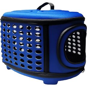 Yadier Collapsible Cat Carrier Hard, Travel Pet Carriers Bag for Small Dogs for Car Travel with Ventilation Guinea Pig 2 Small Cats Carrier Cage Dog Crate (Blue)