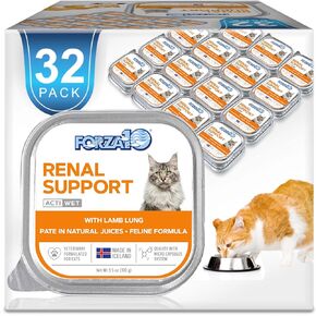 Forza10 Wet Renal Cat Food, Kidney Care Cat Food with Lamb, 3.5 Ounce Can Kidney Support for Cats Wet Food and Renal Health Canned Cat Food, 32 Pack Wet Cat Food