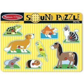 Melissa & Doug Pets Theme Sound Puzzle + Free Scratch Art Mini-Pad Bundle [07306]