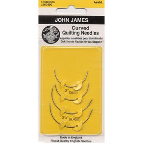 Colonial Needle JJ60400 Curved Quilting Hand Needles, 4-Pack , Yellow