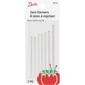 Dritz 56Y-D Yarn Darners Hand Needles, Size 14/18, Nickel (7-Count)
