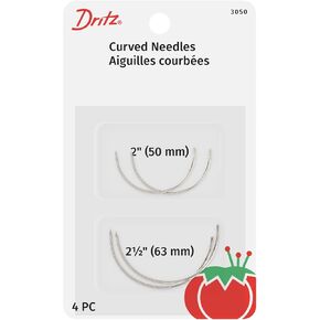 Dritz 3050 Quilter's Curved Hand Needles, 2-Inch & 2-1/2-Inch, Nickel (4-Count)
