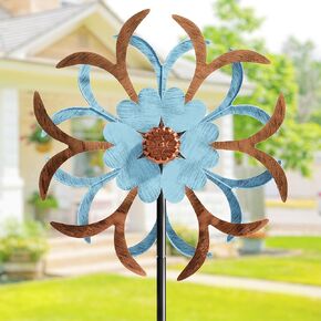 Wind Spinners Outdoor, Auslar 74.8 Inch Kinetic Wind Spinners for Yard and Garden, Metal Wind Spinner Outdoor Clearance with Stake, Dual Direction Wind Sculpture for Outside Patio Lawn Yard Decor