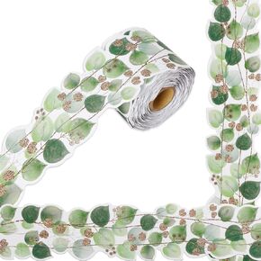 68.9 Feet Eucalyptus Leaves Bulletin Board Border Die-Cut Border Trim for Classroom Decoration Two Sided School Family Party Leaves Border Home Decor
