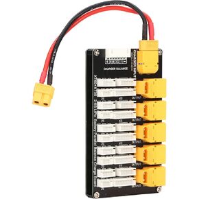 Battery Parallel Charging Board, 2 XT30 XT60 LiPo Plug Balanced Connector Battery Charging Board with Banana Head Cable for 26S Batteries