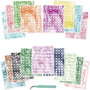 2025 Calendar Stickers Daily Planner Stickers Watercolor 32 Sheets 2000+ Calendar Numbers Stickers Gradient Color Round Date Sticker Sheet for Calendar Weekly Monthly Scrapbooking Decor