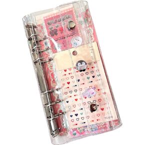 A6 Sticker Organizer Binder Album Sticker Book for Planner Journal Scrapbook Sticker Collecting Book Double-Sided 20 Pages Sticker Storage Binder (Star, 7.7 in)