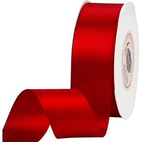 VATIN Solid Color Double Faced White Satin Ribbon 1-1/2" Wide 50-Yards Long Perfect for Wedding Decor, Crafts, Bow Making, Sewing, Gift Package Wrapping and Other Projects