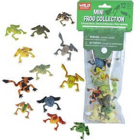 Wild Republic Frog Mini Polybag, Kids Gifts, Educational Toys, Reusable Bag, 12 Piece Set