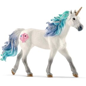 Schleich bayala, Unicorn Toys for Girls and Boys, Sea Unicorn Stallion with Gems, Blue and Purple, Ages 5+