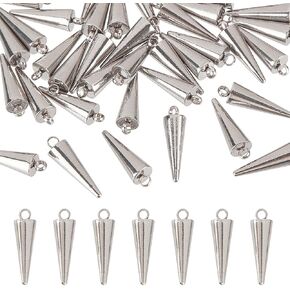 UNICRAFTALE Stainless Steel Cone Charm Punk Style Spike Charm Dangle Earring Charm Bracelet Charms for DIY Jewelry Making