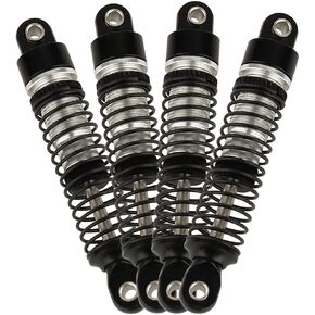 78mm Aluminum Long Threaded Shocks Absorbers Oil Damper for 1/18 RC Crawler TRX4M TRX-4M KUpgrade Parts (Black)