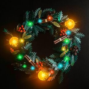 Light Compatible with Lego Wreath 10340 Icons, Lighting Set Accessories Compatible with Lego 10340 Christmas Wreath, No Models Only Light