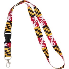 Desert Cactus State of Maryland Lanyard Flag Car Keys ID Badge Holder Keychain Souvenir Detachable Breakaway Snap Buckle (Repeating Pattern Lanyard)
