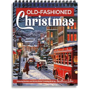 SOUTHERN LOTUS Old-Fashioned Christmas Spiral Coloring Book Thick Paper for Adults Relaxation