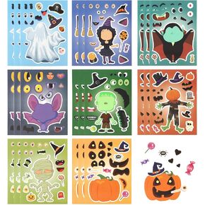 Christmas Stickers for Kids, 24 Sheets Christmas Make a face Stickers Christmas Crafts Make Your Own Sticker Christmas Party Favors Stocking Stuffers Christmas Gift Classroom Activity Holiday Stickers