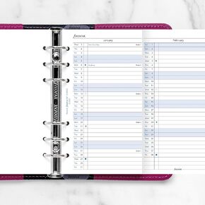 Filofax Calendar Diary Refill, Personal/Compact Size, Vertical Year Planner, White Paper, English, 2025 (C68402-25)