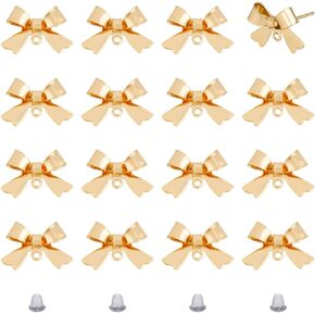 SUPERFINDINGS Bowknot Brass Micro Pave Cubic Zirconia Earring Hooks Bowknot Hooks Earring with Loop