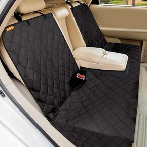 Dog Back Seat Cover Protector for SUV Trucks Cars - Guaranteed Waterproof, Heavy Duty, Chemical-Free Bench Seat Cover for Kids Pets, Compatible Backseat Protector(Black2)