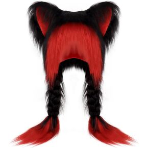Cute Cat Hat Y2K Fur Fursuit Ears Headwear Plush Warm Hat Cosplay Costume Head Accessories