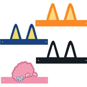 20 Pcs Dog Theme Birthday Party Decorations Blue Orange Black Pink Party Paper Crowns Headbands Dog Theme Party Hats Favors