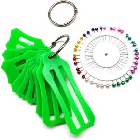 LNKA Sasher Tool Set Jelly Roll Sasher for Folding Fabric and Biasing Strips,10 Pcs Multi-Sizes 1/8",1/4",1/2",3/4",1",1-1/8",1-1/4"with Free 40 pcs Quilting Pins