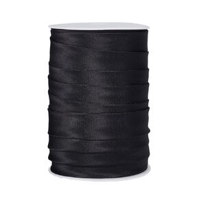 NICENEEDED Double Fold Bias Tape Bias, 1 Inch Satin Bias Tape Black Wide Fold Tape, Binding Tape DIY Garment Accessories for Sewing Hemming Seaming Piping Quilting