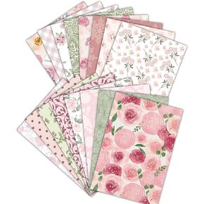 48 sheets Spring Vintage Scrapbooking Cardstock Decorative Paper Pack for Card Making Background Origami Scrapbook Paper Scrapbook Materials Supplies