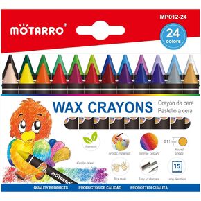 Wax Crayons Classic Colors for Kids, School Crayons, Assorted Colors - 24 Pack Per Box