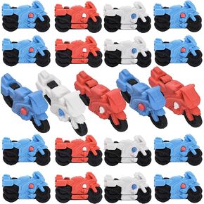 KR. LIF 21 Pieces Car Erasers for Boys Motorcycle Party Favors, Puzzle Take Apart Eraser for Party Favors Mini 3D Fun Erasers (21 Pcs Motorcycle)