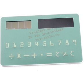 Doulex Mini Slim Credit Card Solar Power Calculator Small Pocket Calculator