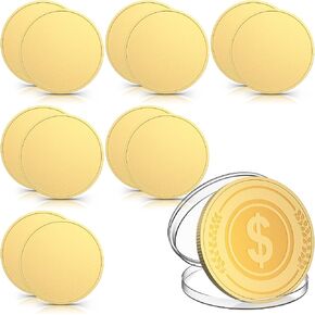 12 Pcs Blank Challenge Coin, Engraving Blanks Coins Threaded Edged 40 mm with Acrylic Protection Box Laser Engravable Pattern for DIY Crafts Commemorative Collection (Sliver)