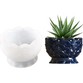 Silicone Flower Pots Molds, Silicone Planter Molds Concrete Cement Clay Molds Resin Round Bowl Molds Candle Soap Making Moulds