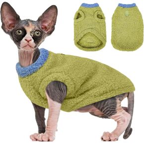 ملابس قطط Sphynx، سترة صوفية للقطط، معطف صوف دافئ للقطط، سترات قمصان قطط بدون شعر، قميص بيجامة قطط دافئ وناعم، بذلة صوف للقطط والجرو، ملابس قطط بدون شعر للقطط فقط