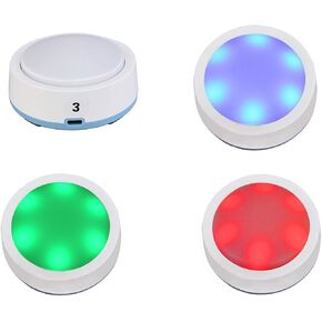 Retekess Case of 4, TM101 Answer Buzzers,Lights and Sounds Buzzers,Game Show,Classroom Buzzers,Wireless Respond Button for Adult,Office,Debates