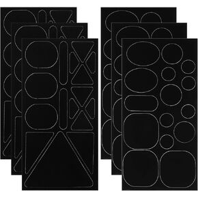 6 Sheets/93Pcs Down Jacket Repair Patch, Black Self Adhesive Nylon Repair Patch Waterproof Fabric Clothing Repair Tape for Puffer Jacket Coats Tents Sleeping Bags Ski Pants Holes Fixing(93Pcs)