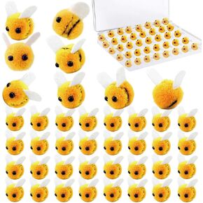 Tiny Craft Bees,40 Pcs Wool Felt Bees Felt for Embellishments Mini Cute Bumble Bee Plush Decor for Baby Shower Decorations Clothing Hat DIY Crafts