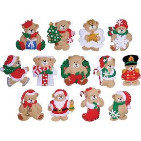 Tobin Lots of Bears Felt Ornament Kit, Red