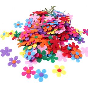 250 Pcs Felt Flowers Fabric Flower Embellishments, Small Craft Flowers Felt Flower Appliques, Colorful Felt Flower Bulk for DIY Crafts Sewing Handcraft Decoration, Clothes Hats Bags Craft Decorations