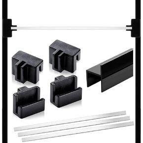 14 Pcs File Cabinet Rails Set 1/2 Drawer Sides Hanging File Rail Clips PVC Storage Folder Plastic Clips for Drawer Holder Organizer(Aluminum)