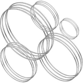 Patelai 20 Pcs Metal Floral Hoop Dream Catcher Rings, Silver Metal Rings for DIY, 5 Sizes Crafts Metal Floral Hoop for Floral Macrame Hoop Wall Hanging Dream Catcher and Crafts