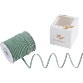 HUIHUANG Dusty Blue Velvet Ribbon 1/8 inch x 50 Yards Thin Velvet Ribbon Single Face Vintage Blue Velvet Ribbon for Gift Wrapping, Christmas Ornaments, Wedding Invitations, DIY Crafts, Tags in Kuwait