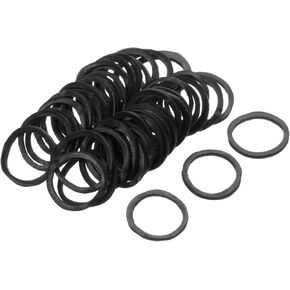 MECCANIXITY 100 Pack Rubber Band Stretchable Rubber Elastic Band Black 20mm x 1.4mm Hair Rubber Bands for Home Office