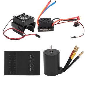 3650 3600KV Brushless Motor 60A ESC Programming Card Heat Sink Combo Set for 1/8 1/10 RC Car