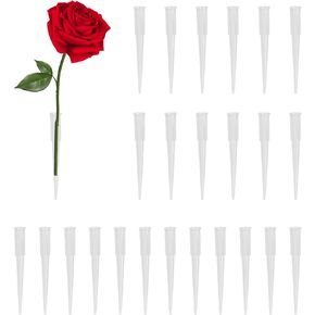 CHGCRAFT 25Pcs Plastic Flower Water Tubes 2 Inch Clear Flower Vials Flower Posy Picks Reusable Floral Tubes for Plants Flower Fresh Flower Arranging