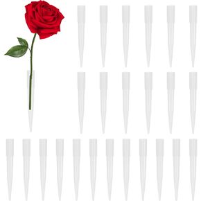CHGCRAFT 25Pcs Plastic Flower Water Tubes 2 Inch Clear Flower Vials Flower Posy Picks Reusable Floral Tubes for Plants Flower Fresh Flower Arranging