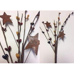4 PC Set | Colonial Americana Pip Berry Picks with Rusty Stars | 12 inch in Kuwait