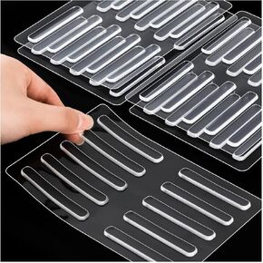 Cabinet Door Bumper, 4 Sheets 40Pcs Self Adhesive Rubber Bumpers Stripes Glass Table Top Anti Slip Pads Cabinet Bumpers Clear for Sound Dampening Buffer Pads