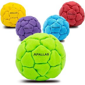 Hacky Sack and Footbag | No-Bust Stitching for Hard Kicking | 32 Panel Symmetry for Balance Tricks and Stalling | Professionally Hand-Stitched with Suede Material